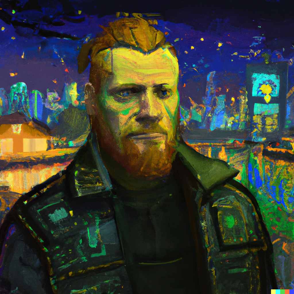 Vincent van Gogh Karanlık Gece Siberpunk 2077 1