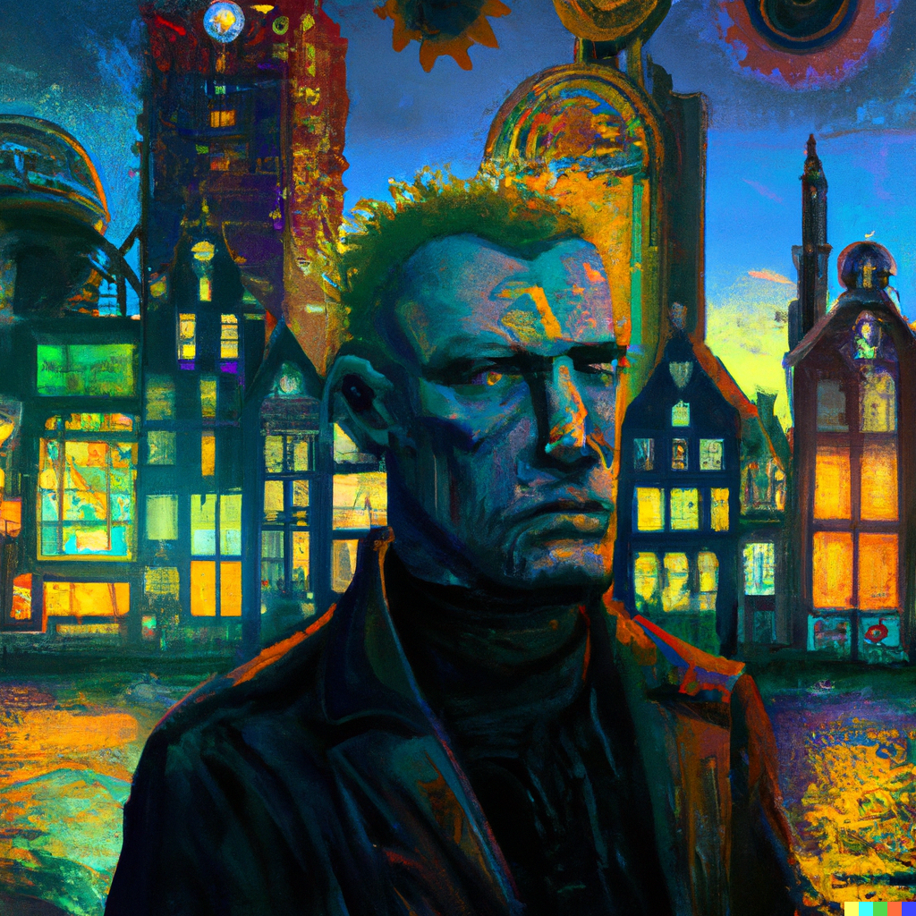 Vincent van Gogh Karanlık Gece Siberpunk 2077 2