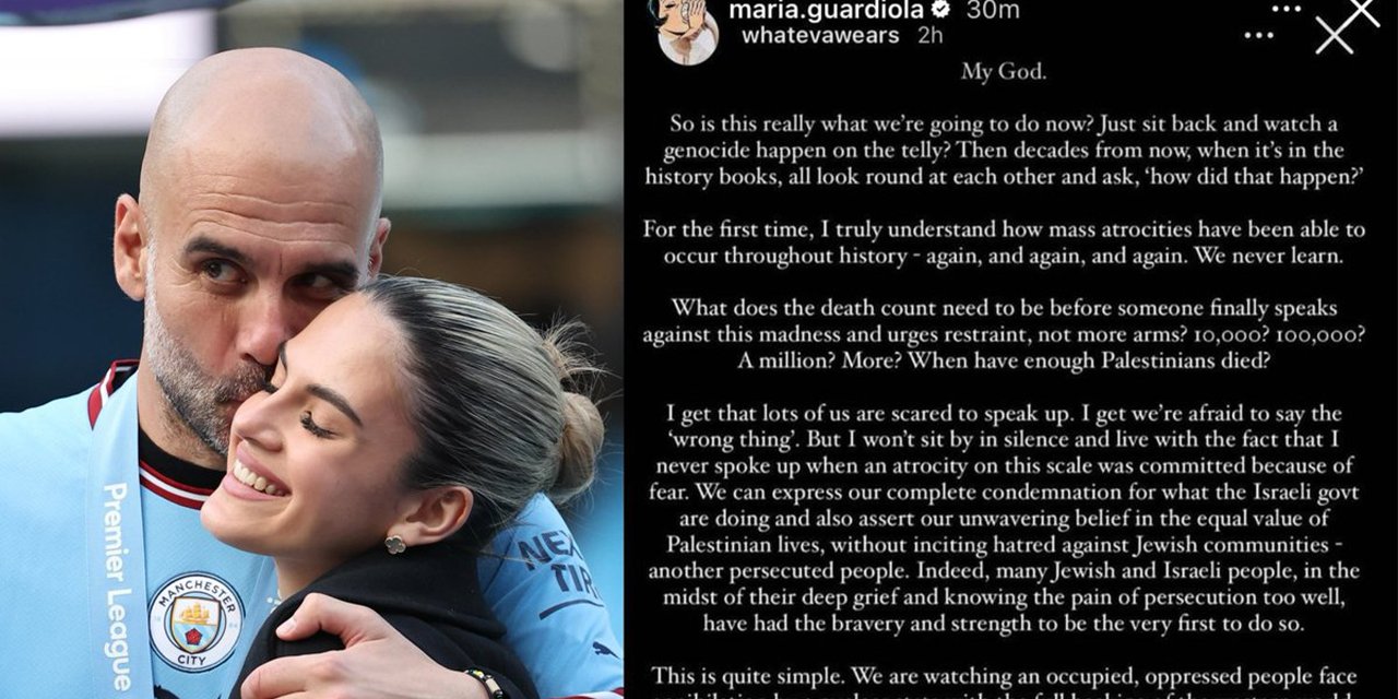 Pep Guardiola'nın kızı Maria Guardiola'dan Filistin'e destek