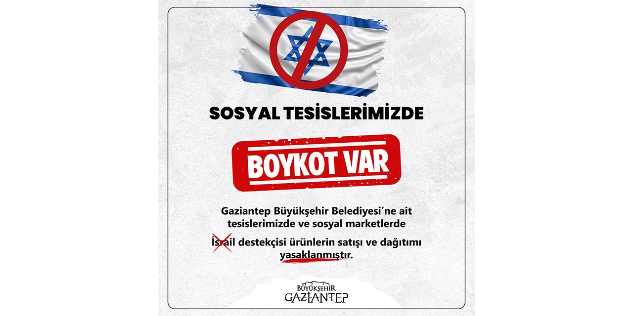 Gaziantep'te İsrail Destekçisi Ürünlerin Satışına Yasak